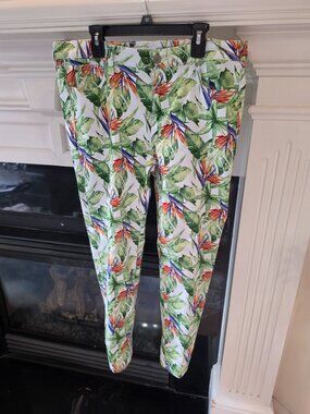 WOMANS TRUTH + THEORY Bird of Paradise Sz 12 68% cotton stretch